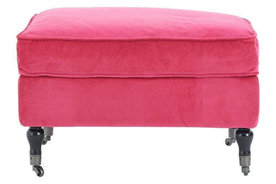 Esperance Living Labaron Pink Cotton Velvet Footstool House of Isabella UK