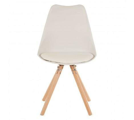 Esperance Statley White Chair with Dark Brown Legs House of Isabella UK