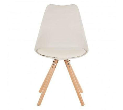 Esperance Statley White Chair with Dark Brown Legs House of Isabella UK