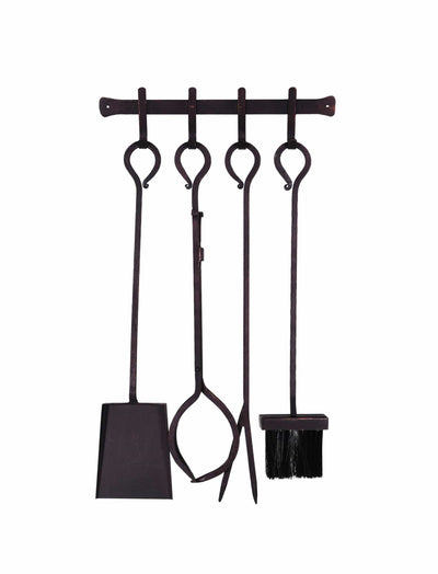 Garden Trading Accessories Fireside Set of 4 Tools on a Wall Rack House of Isabella UK