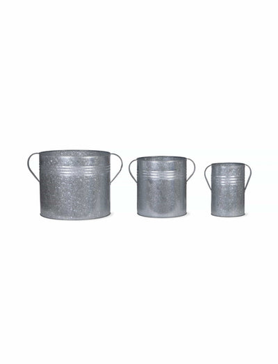 Garden Trading Accessories Set of 3 Galvanised Steel Planters House of Isabella UK