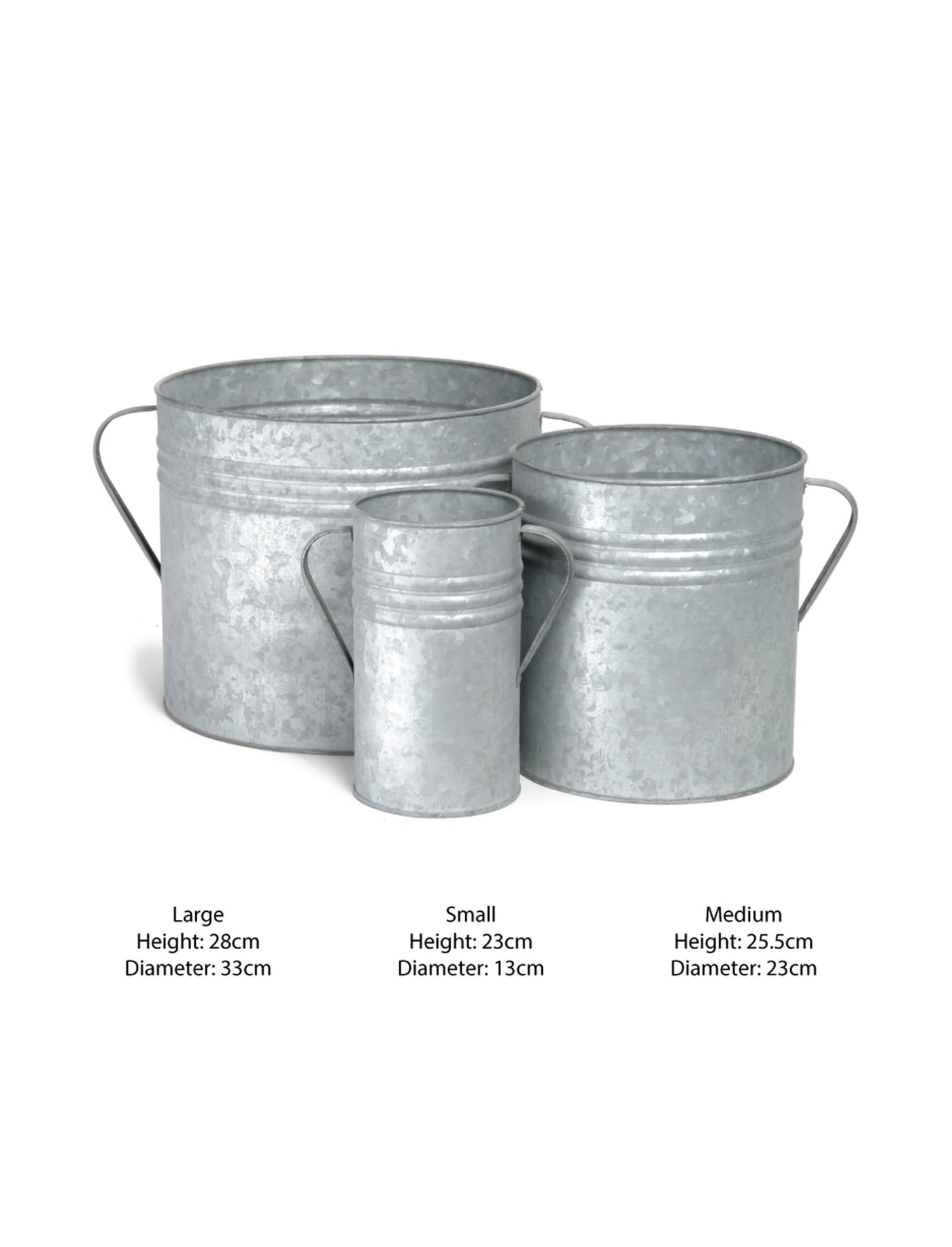 Garden Trading Accessories Set of 3 Galvanised Steel Planters House of Isabella UK