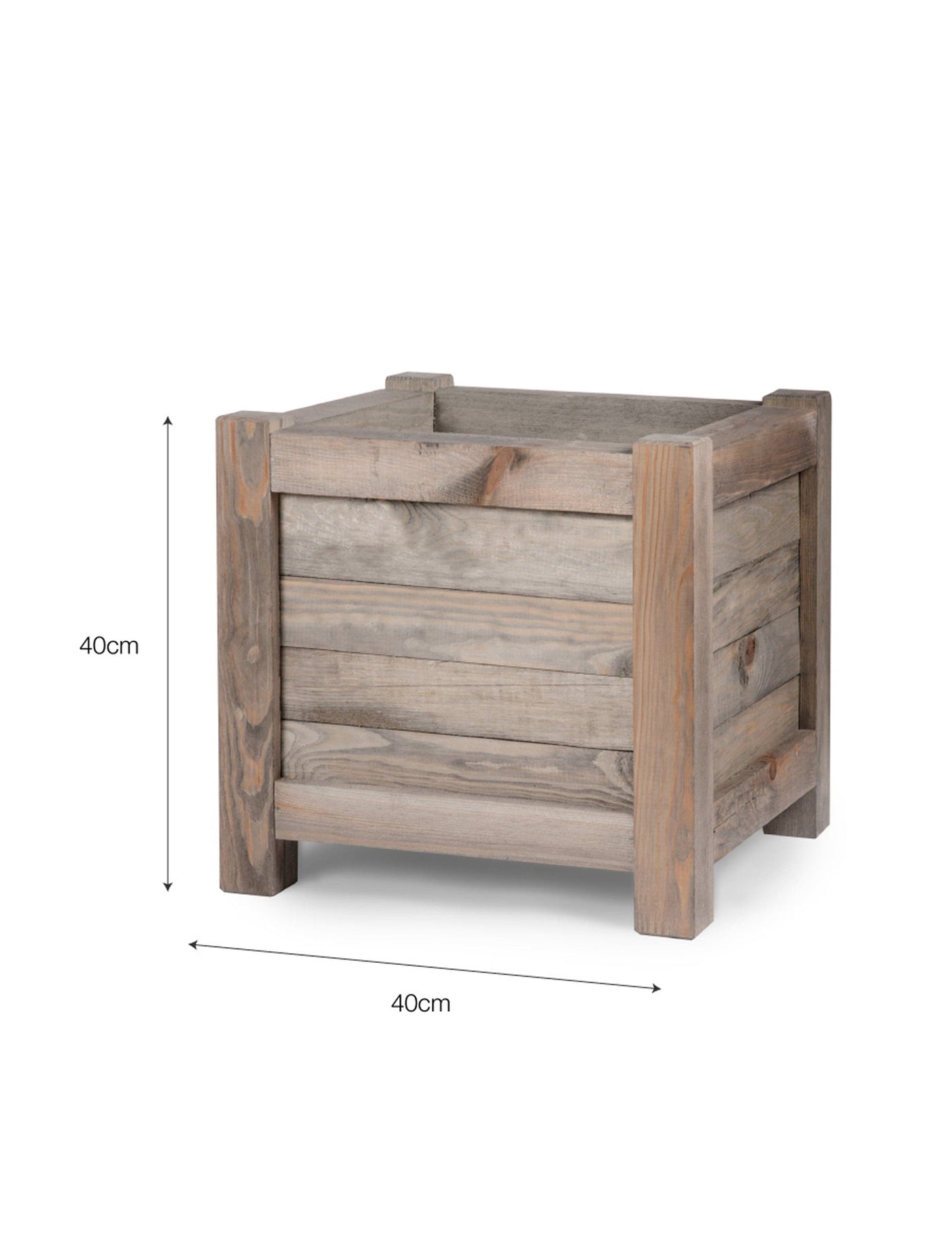 Garden Trading Accessories Square Wooden Planter - 40cm House of Isabella UK