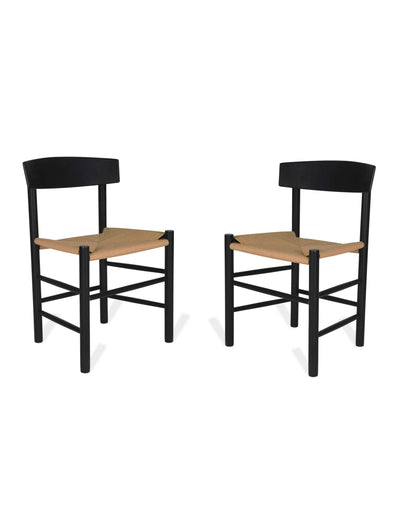Garden Trading Dining Pair of Longworth Chairs - Black House of Isabella UK