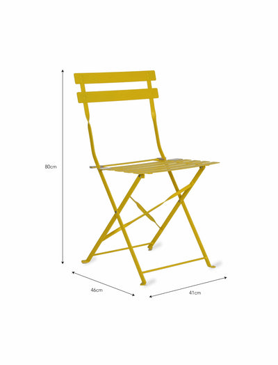 Garden Trading Outdoors Pair of Bistro Chairs - Lemon House of Isabella UK