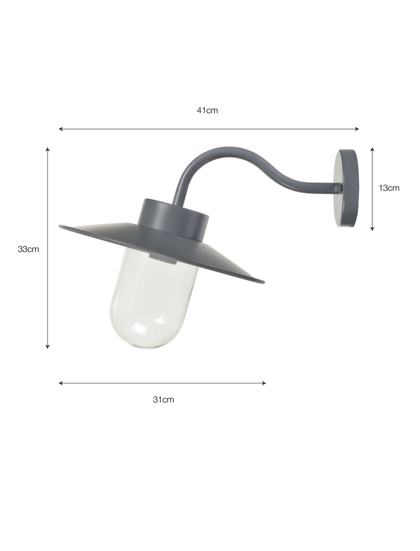 Garden Trading Outdoors Swan Neck Light - Charcoal House of Isabella UK