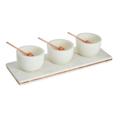 Hamilton Interiors Accessories 3 Pc Marble And Copper Inlay Serving Board Set House of Isabella UK