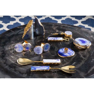 Hamilton Interiors Accessories Agata Blue Agate Napkin Rings House of Isabella UK