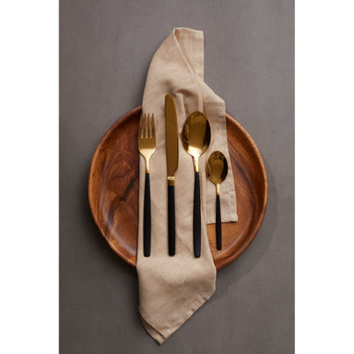 Hamilton Interiors Accessories Avie 16 Pc Gold And Matte Black Finish Cutlery Set House of Isabella UK
