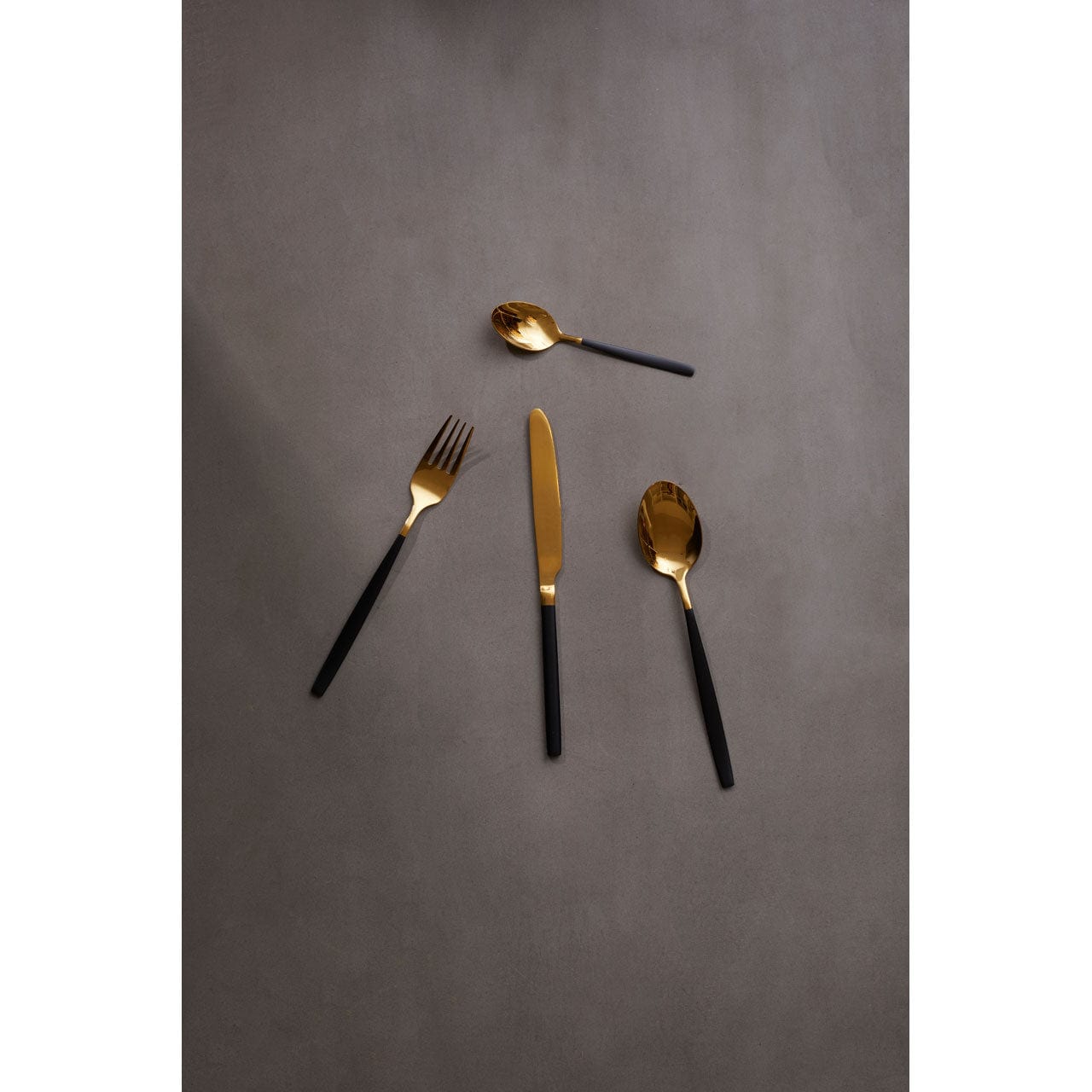 Hamilton Interiors Accessories Avie 16 Pc Gold And Matte Black Finish Cutlery Set House of Isabella UK