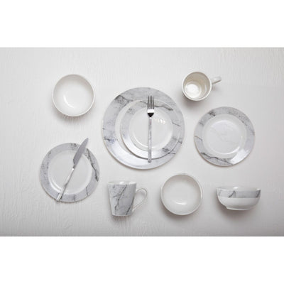 Hamilton Interiors Accessories Avie 16Pc White Faux Marble Cutlery Set House of Isabella UK