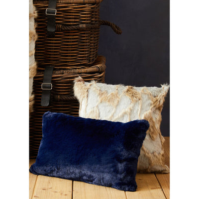 Hamilton Interiors Accessories Bosie Lamina Navy Blue Rectangular Cushion House of Isabella UK
