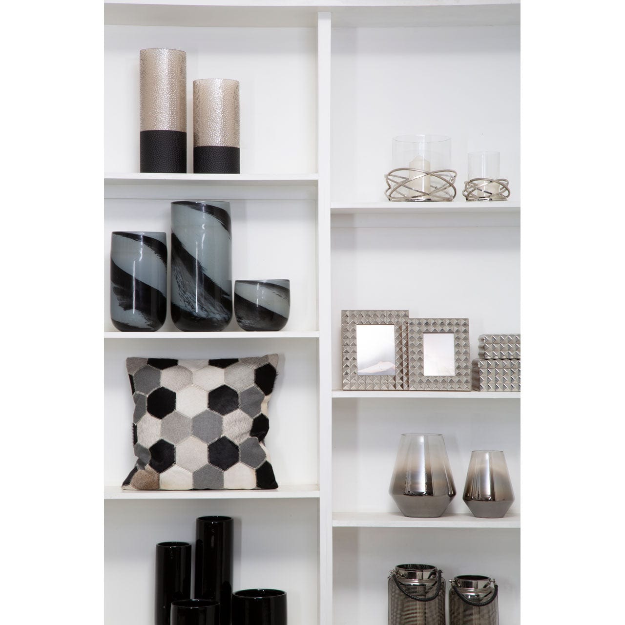 Hamilton Interiors Accessories Carra Small Grey / Black Brushstroke Vase House of Isabella UK