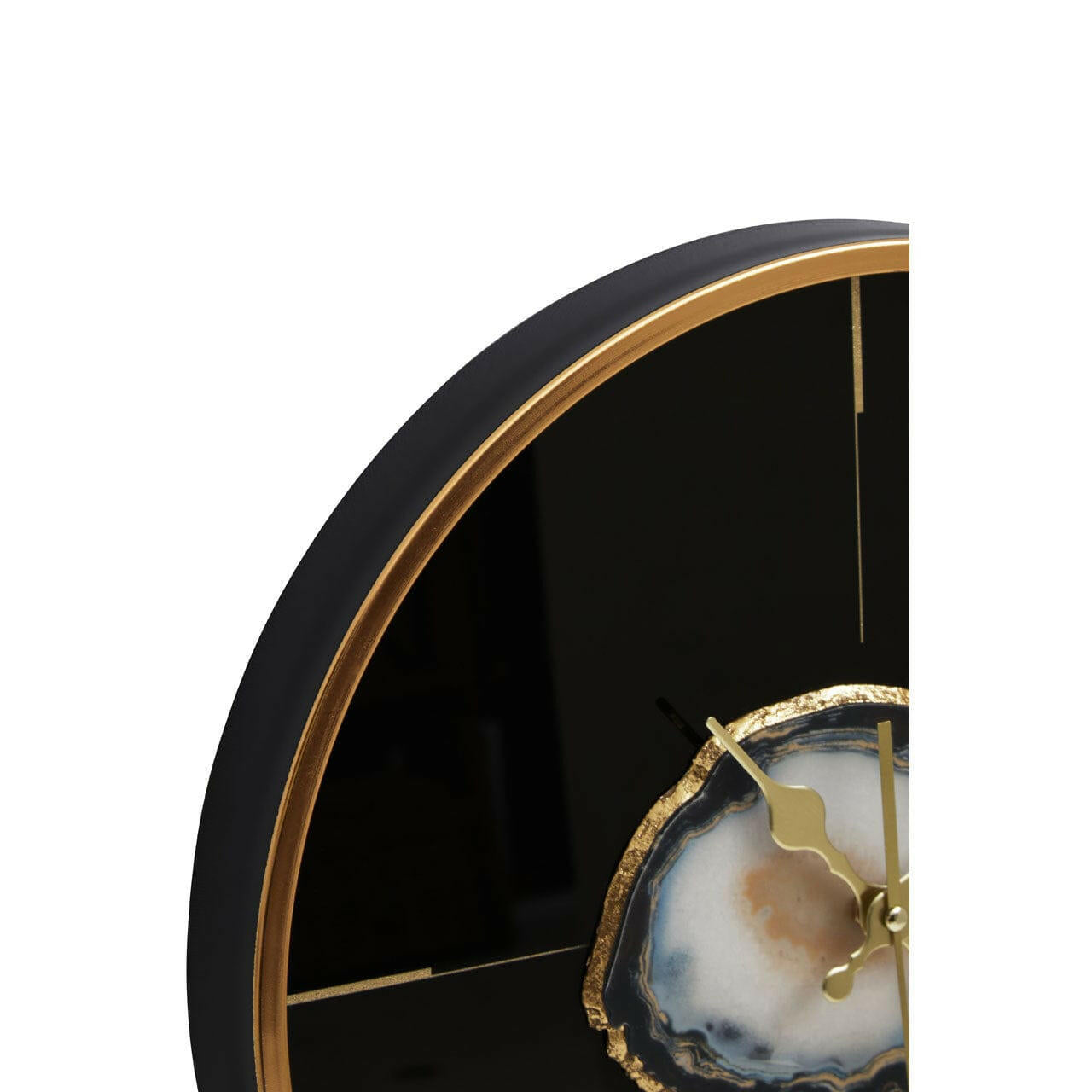 Celina Black And Gold Round Wall Clock House of Isabella UK