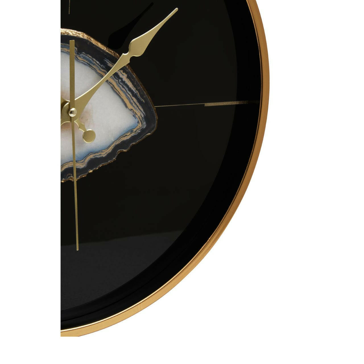 Celina Black And Gold Round Wall Clock House of Isabella UK