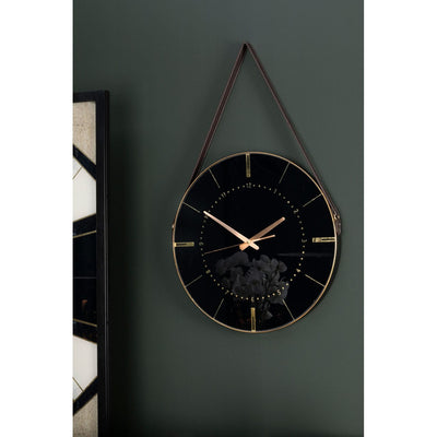 Hamilton Interiors Accessories Celina Black / Gold Wall Clock House of Isabella UK