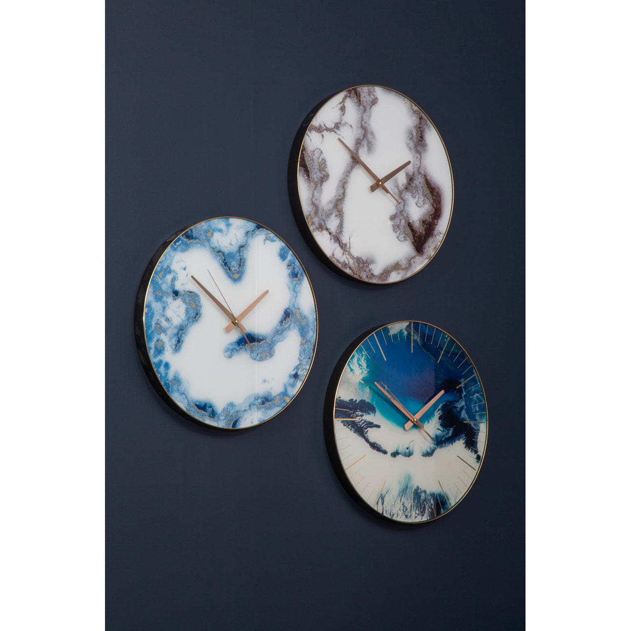 Hamilton Interiors Accessories Celina Blue Abstract Wall Clock House of Isabella UK