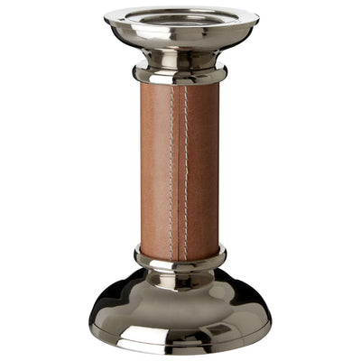 Hamilton Interiors Accessories Churchill Genuine Tan Leather Candle Holder House of Isabella UK