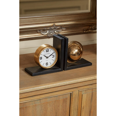 Hamilton Interiors Accessories Churchill Set Of 2 Globe Clock Bookends House of Isabella UK
