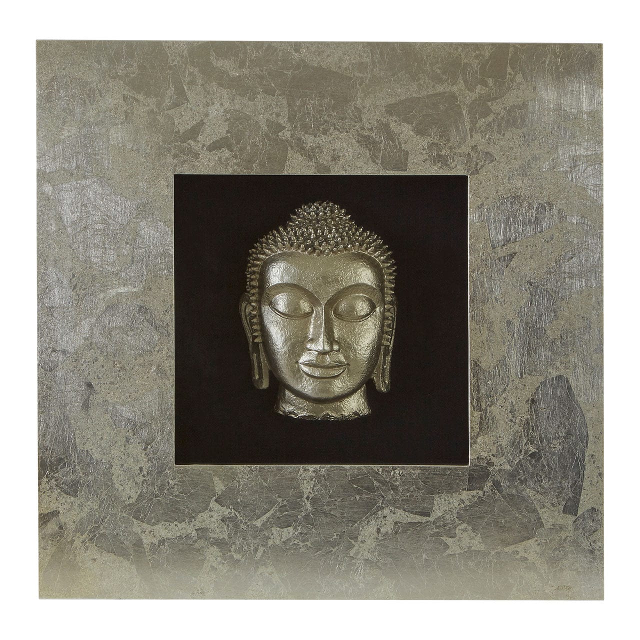 Hamilton Interiors Accessories Framed Silver Buddha Wall Art House of Isabella UK