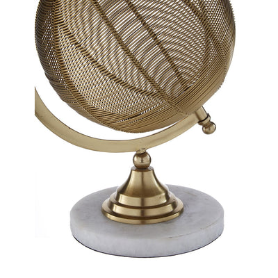 Hamilton Interiors Accessories Gold Wire Globe With Marble Base House of Isabella UK