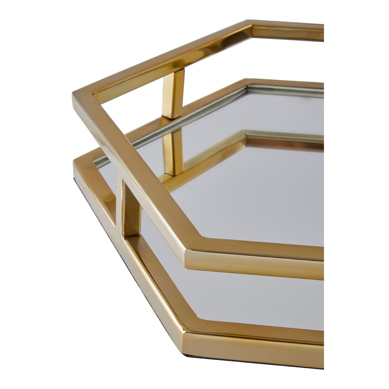 Hamilton Interiors Accessories Herber Gold Finish Hexagonal Tray House of Isabella UK