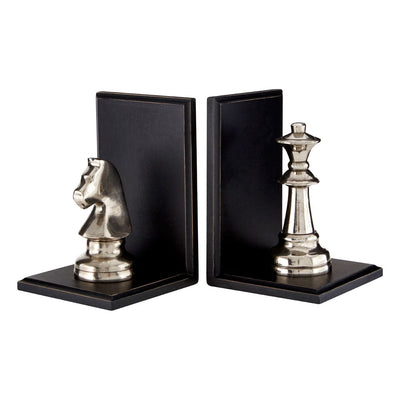 Hamilton Interiors Accessories Kensington Townhouse Silver Chess Piece Bookends House of Isabella UK