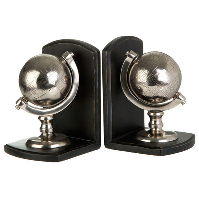 Hamilton Interiors Accessories Kensington Townhouse Silver Globe Bookends House of Isabella UK