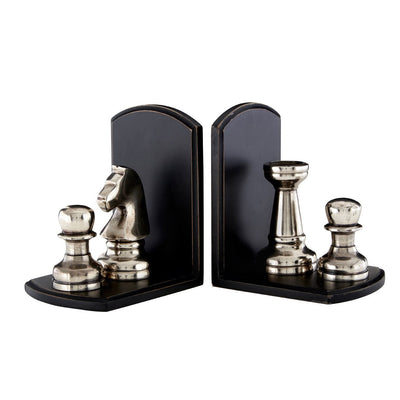 Hamilton Interiors Accessories Kensington Townhouse Two Silver Chess Piece Bookends House of Isabella UK
