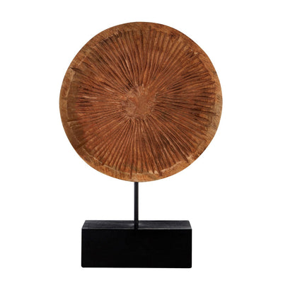 Hamilton Interiors Accessories Large Carved Wood Disc On Stand House of Isabella UK