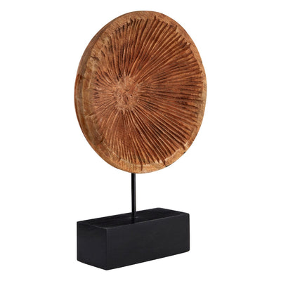 Hamilton Interiors Accessories Large Carved Wood Disc On Stand House of Isabella UK