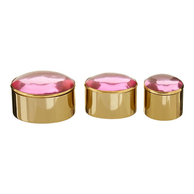 Hamilton Interiors Accessories Nixie Set Of 3 Trinket Boxes With Pink Lids House of Isabella UK