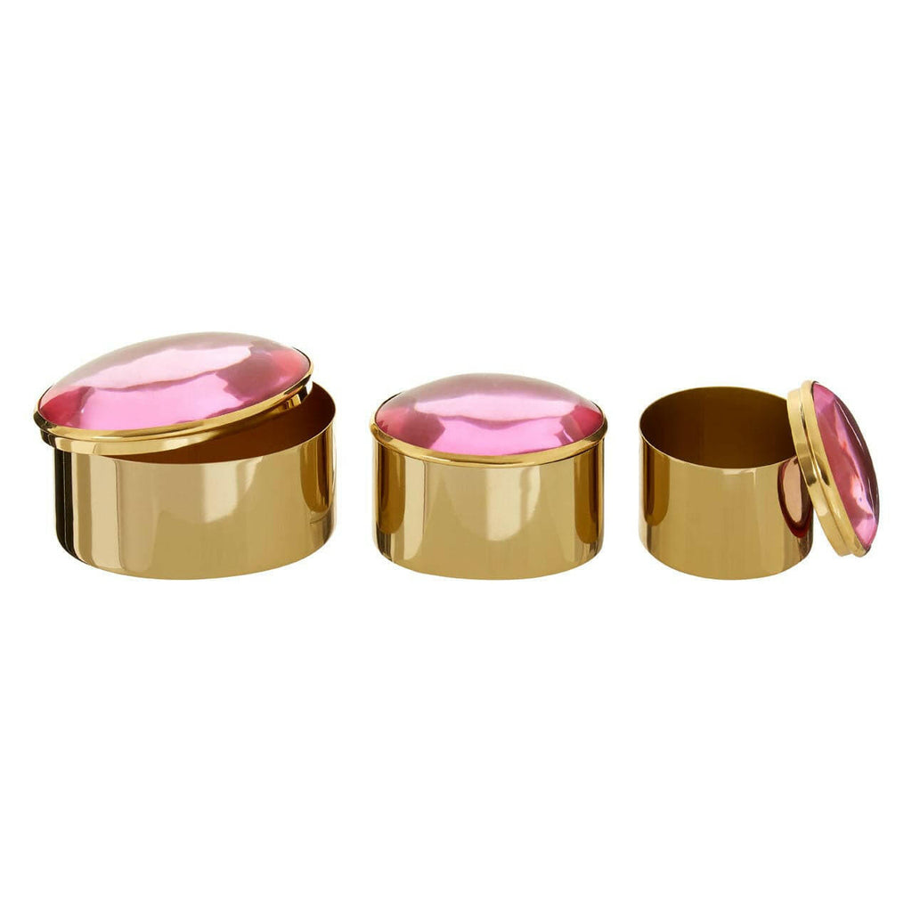 Nixie Set Of 3 Trinket Boxes With Pink Lids– House of Isabella UK