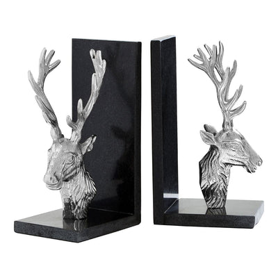 Hamilton Interiors Accessories Set Of 2 Stag Bookends With Marble Base House of Isabella UK