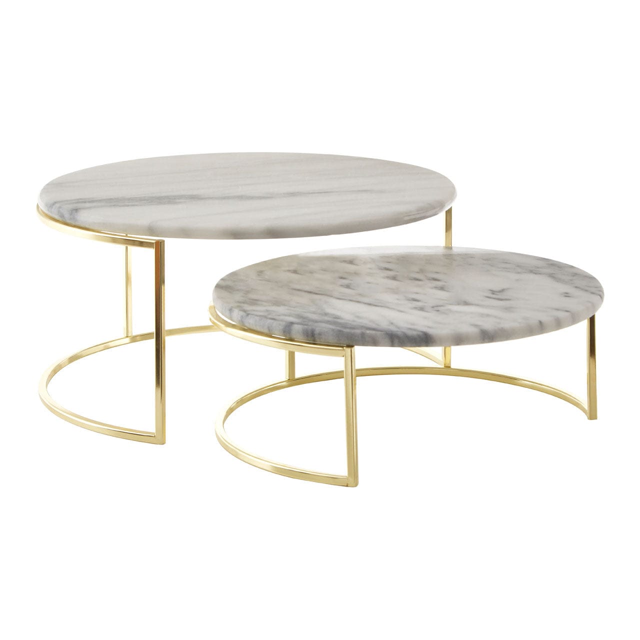Hamilton Interiors Accessories Set Of 2 White Marble Cake Stands House of Isabella UK