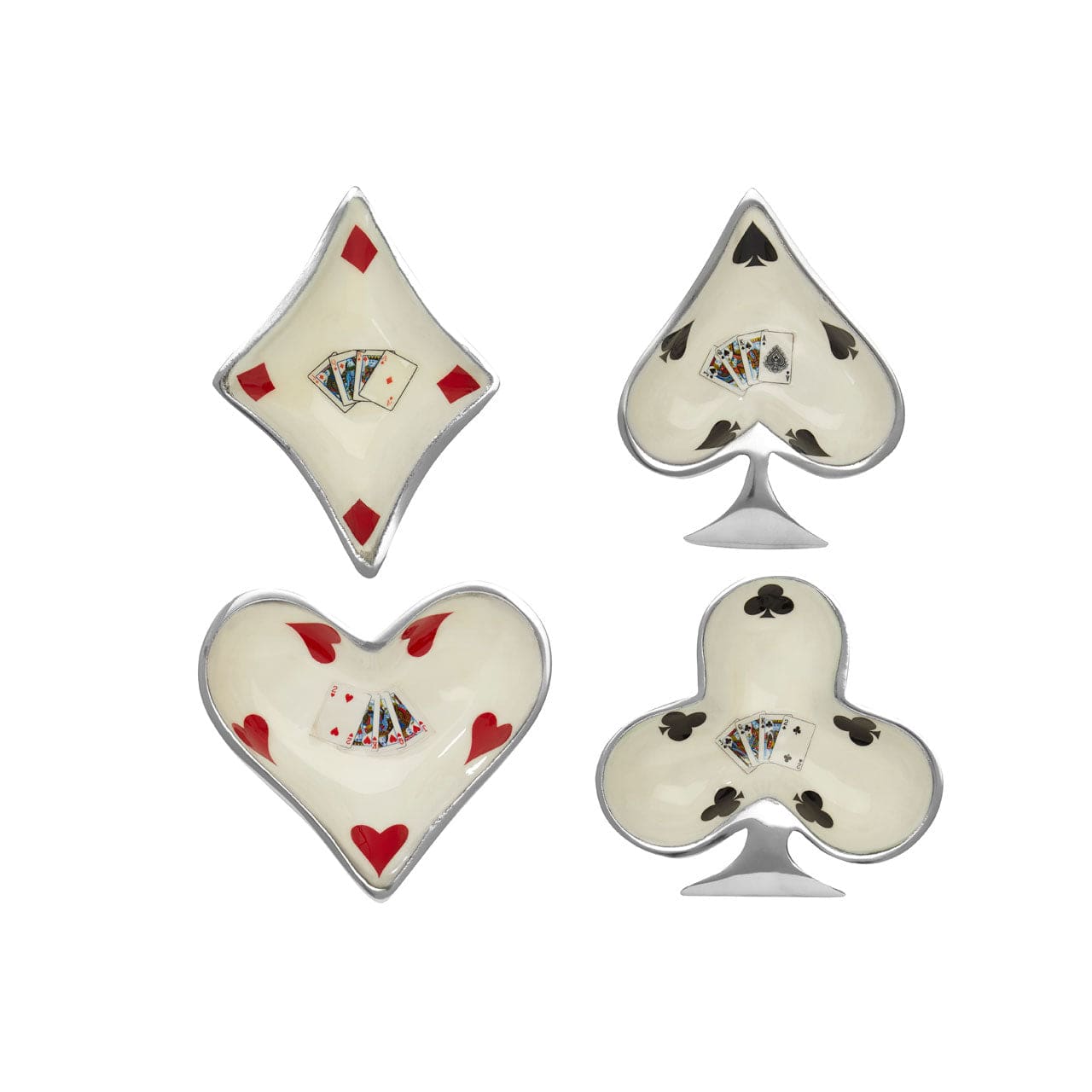 Hamilton Interiors Accessories Set Of 4 Playing Cards Design Bowls House of Isabella UK