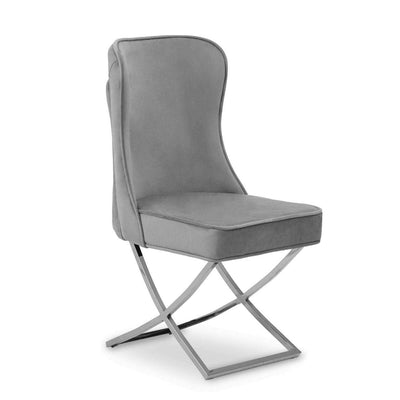 Hamilton Interiors Dining Belle Button Back Grey Dining Chair House of Isabella UK