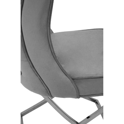 Hamilton Interiors Dining Belle Button Back Grey Dining Chair House of Isabella UK