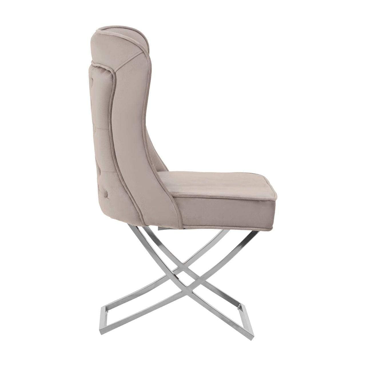 Hamilton Interiors Dining Belle Button Back Natural Dining Chair House of Isabella UK
