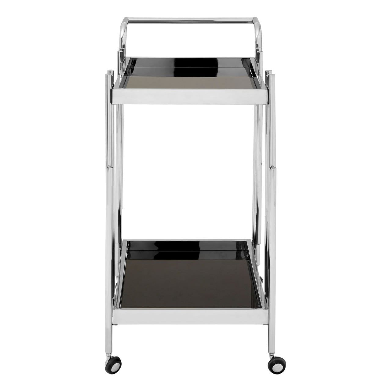 Hamilton Interiors Dining Lilto 2 Tier Trolley with Silver Finish Frame House of Isabella UK