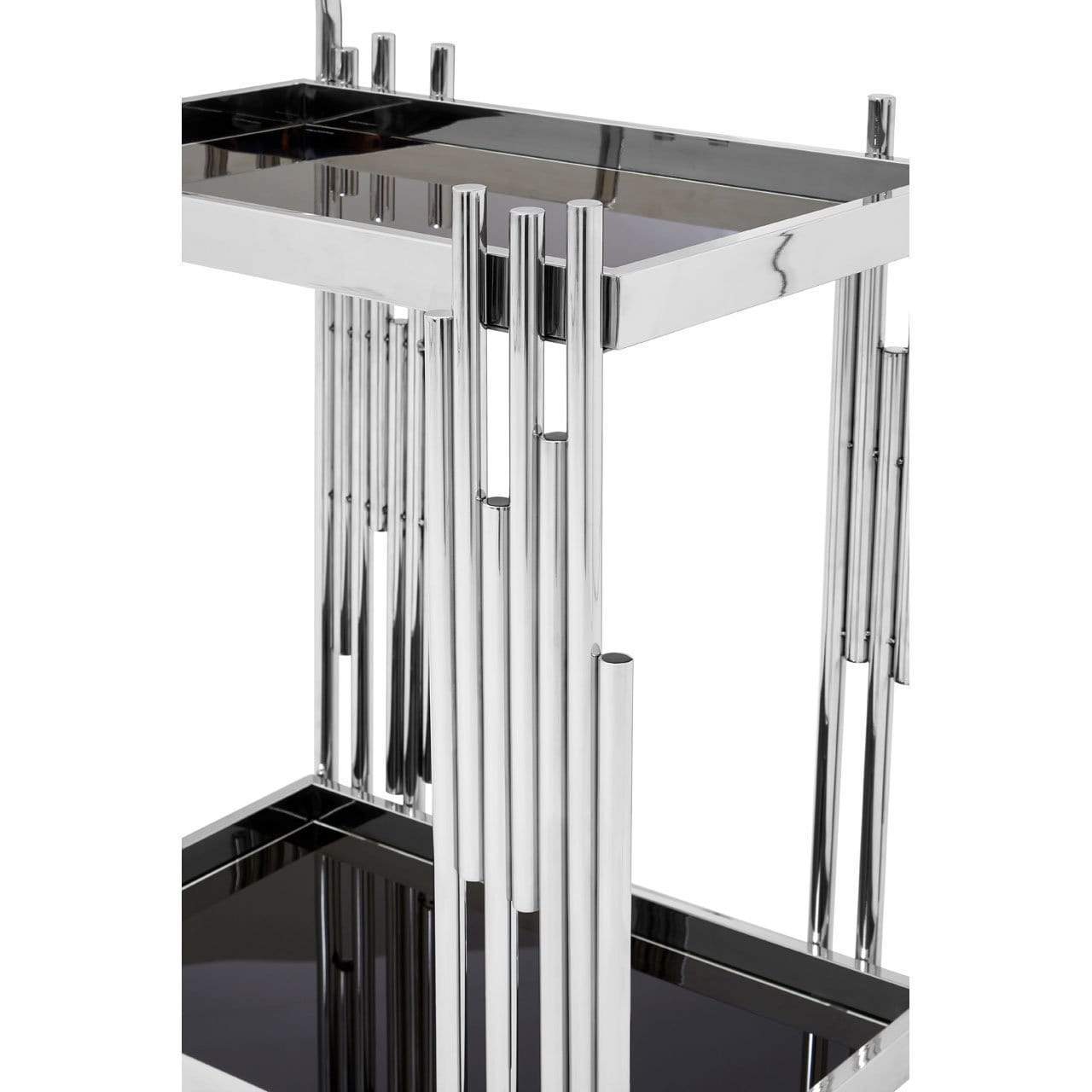 Hamilton Interiors Dining Lilto 2 Tier Trolley with Silver Finish Frame House of Isabella UK