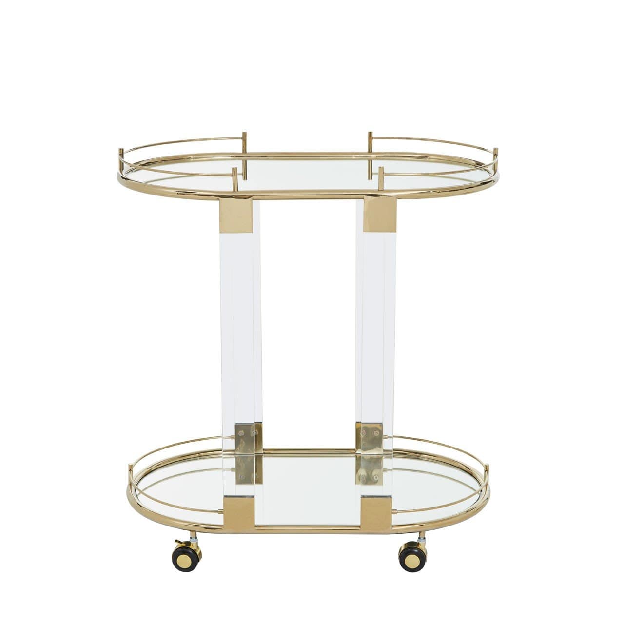 Hamilton Interiors Dining Orzo Trolley Mirror with Warm Metallic Frame House of Isabella UK