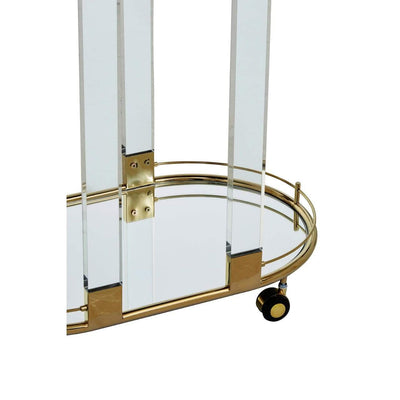 Hamilton Interiors Dining Orzo Trolley Mirror with Warm Metallic Frame House of Isabella UK