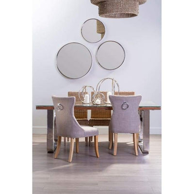 Hamilton Interiors Dining RETURNS STOCK - Brand New - Tehran Mink Linen Dining Chair House of Isabella UK