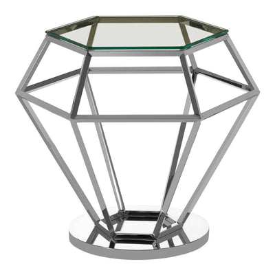 Hamilton Interiors, Allez Silver Finish Donelle End Table - House of Isabella UK