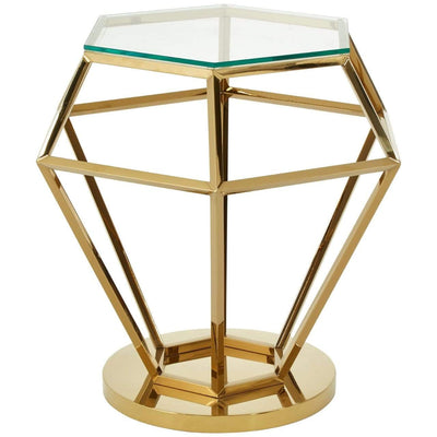 Hamilton Interiors, Allez Small Gold Finish Donelle End Table - House of Isabella UK