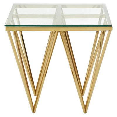 Hamilton Interiors Living Allure Gold Finish Spike Legs End Table House of Isabella UK