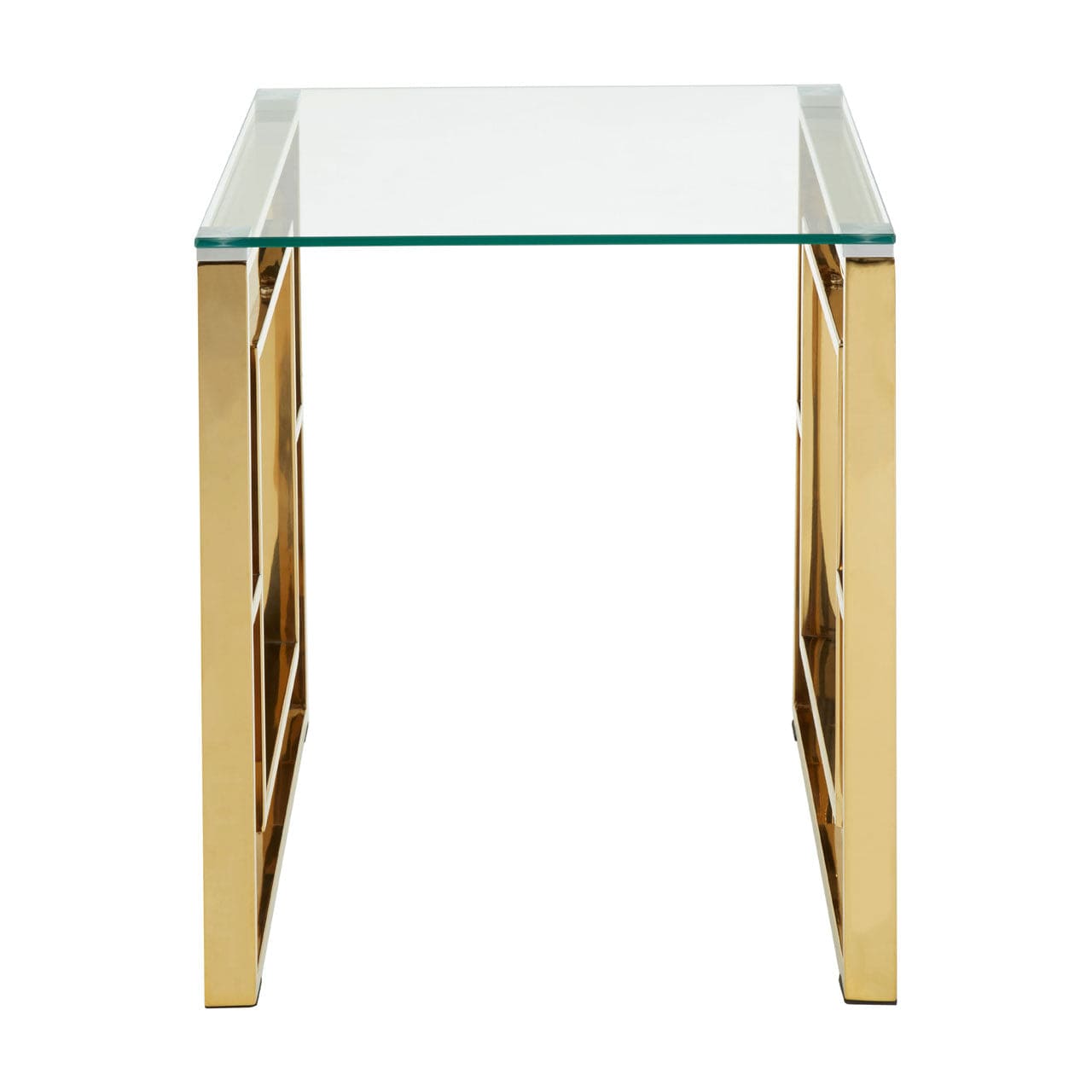 Hamilton Interiors Living Allure Gold Finish Square Legs End Table House of Isabella UK
