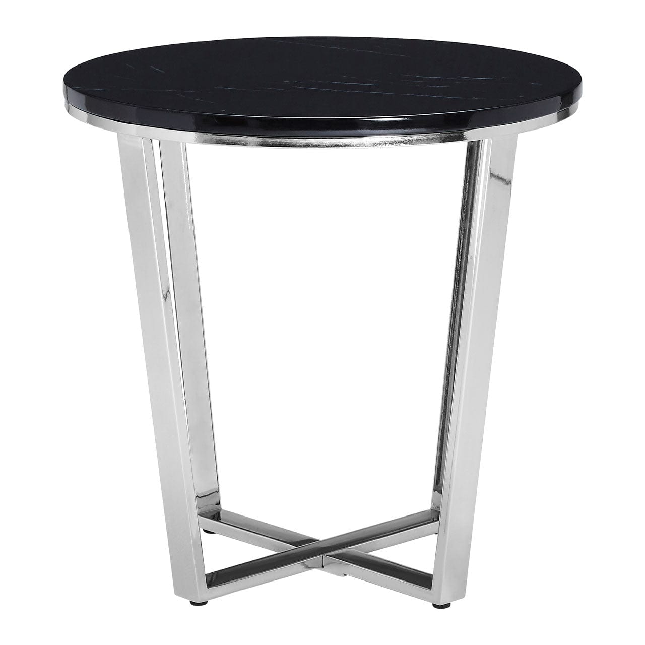 Hamilton Interiors Living Allure Round Black Faux Marble End Table House of Isabella UK