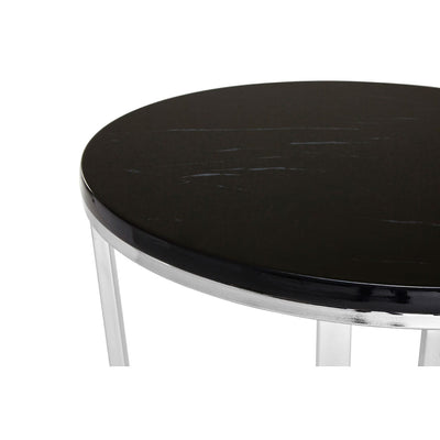 Hamilton Interiors Living Allure Round Black Faux Marble End Table House of Isabella UK